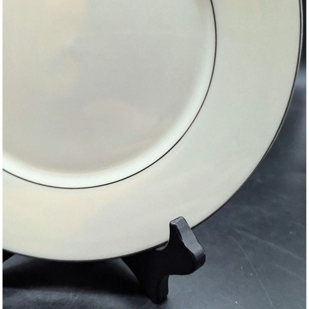 Set Of 7 Vintage Lenox Maywood China Salad Dessert Plate Cream Platinum 8